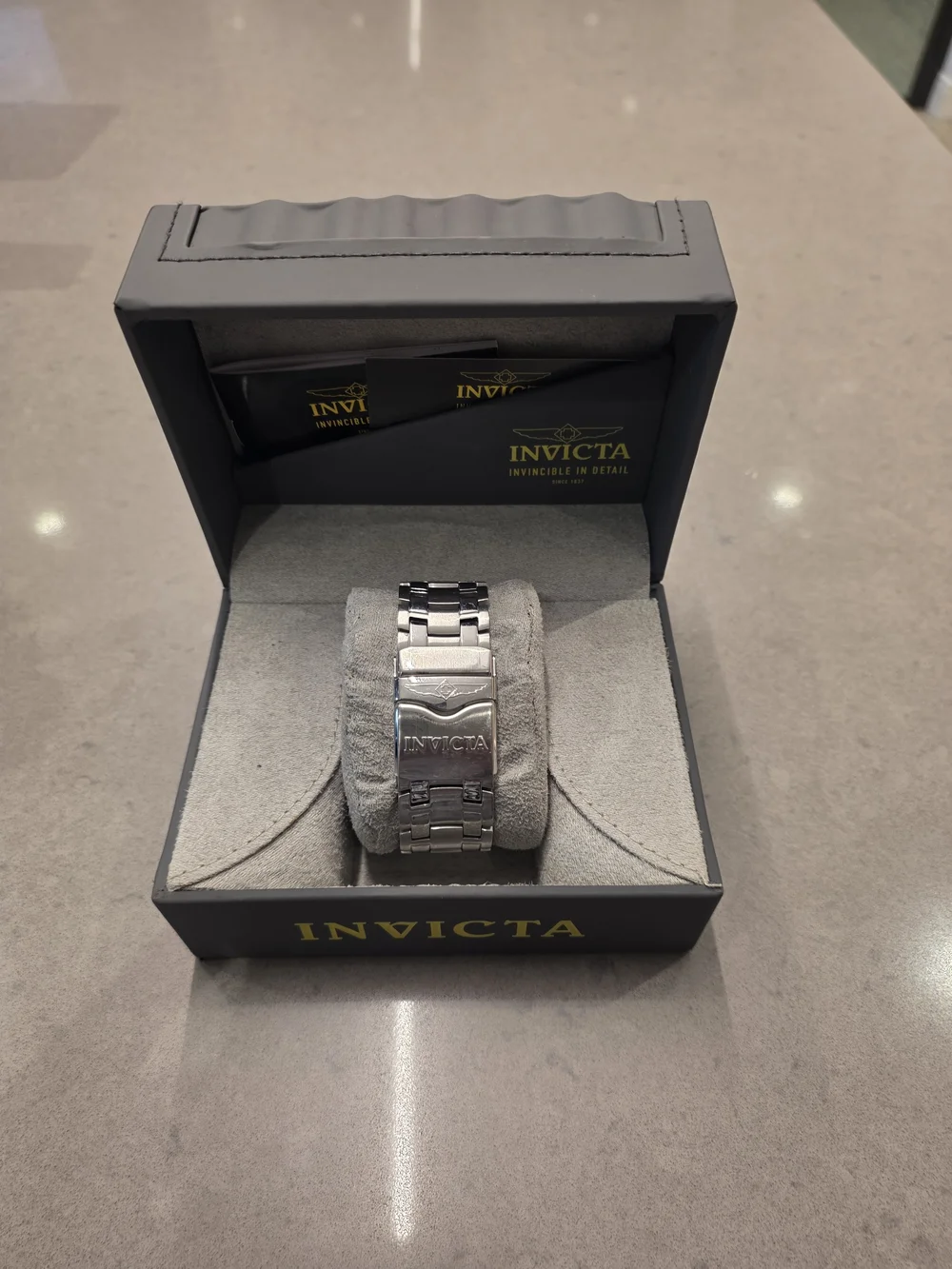 Invicta Stainless Steel Chronograph Watch - Black Dial
